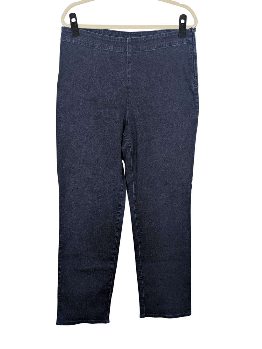 Talbots Size 14 Heritage Side Zip Flat Front Straight Leg Stretch Jeans